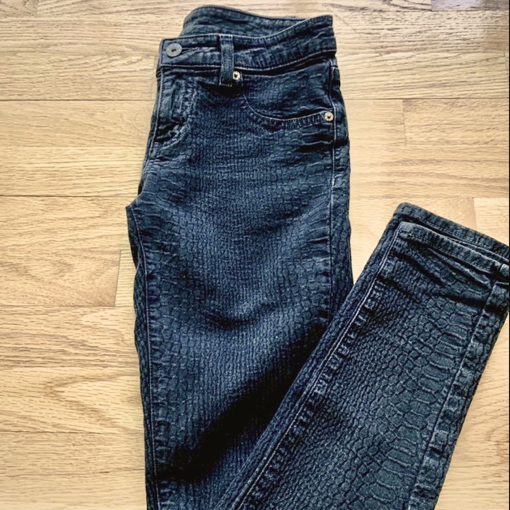 LF CARMAR Black Snake Print Jeans